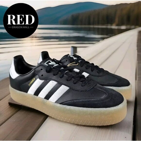 Adidas Sambae OG Leather Shoes Black/Gum Sole ID0436 - Women's Size 10 - Picture 3 of 16